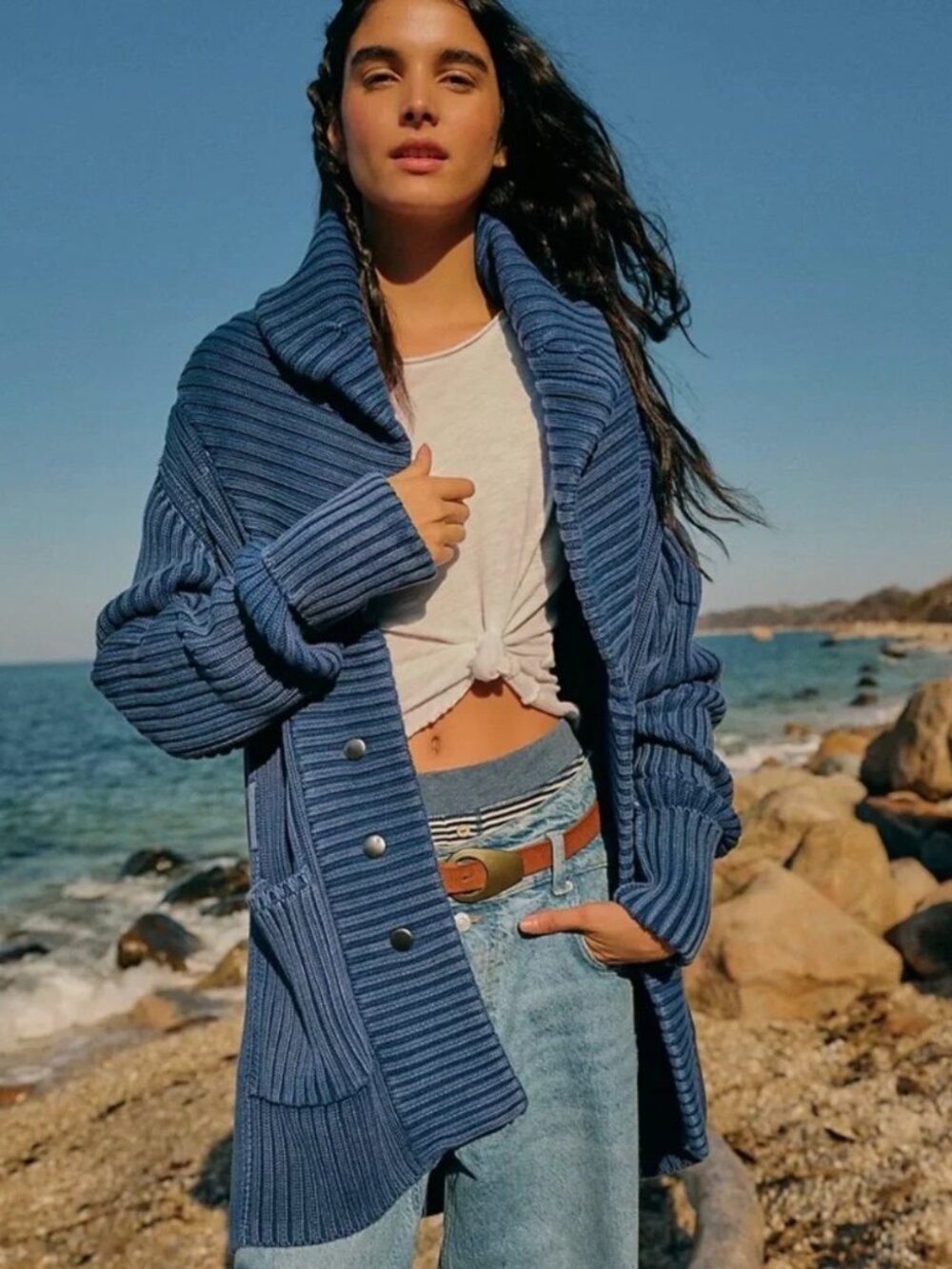 Brand New Free People Navy/Blue Cardigan - Size Small - NWT - Picture 4 of 12